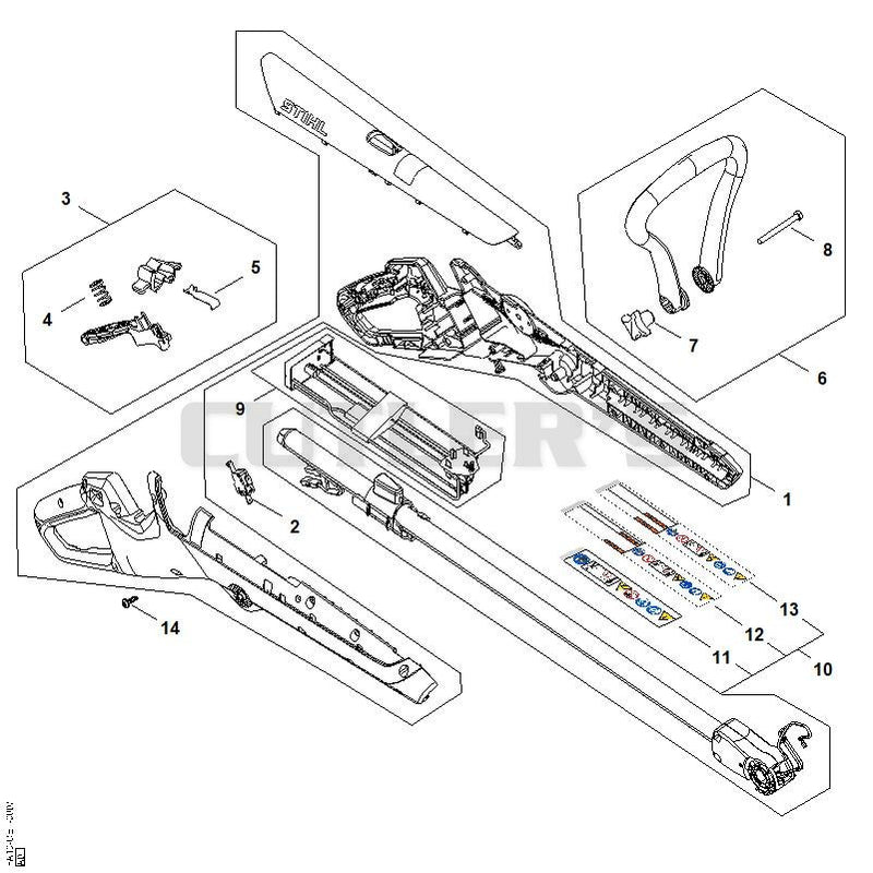 Handle housing, Drive tube assembly