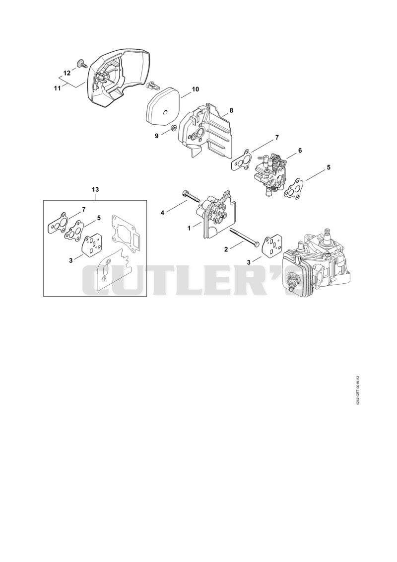 Spacer flange, Air filter