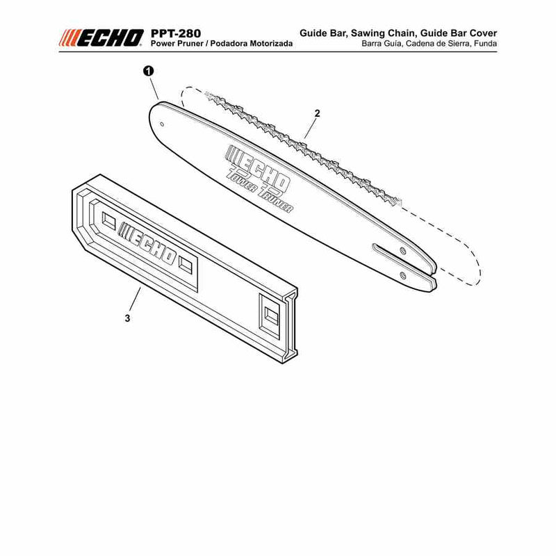 Guide Bar, Sawing Chain, Guide Bar Cover