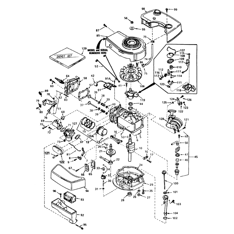 Engine Tecumseh Model No Tnt100-10075d