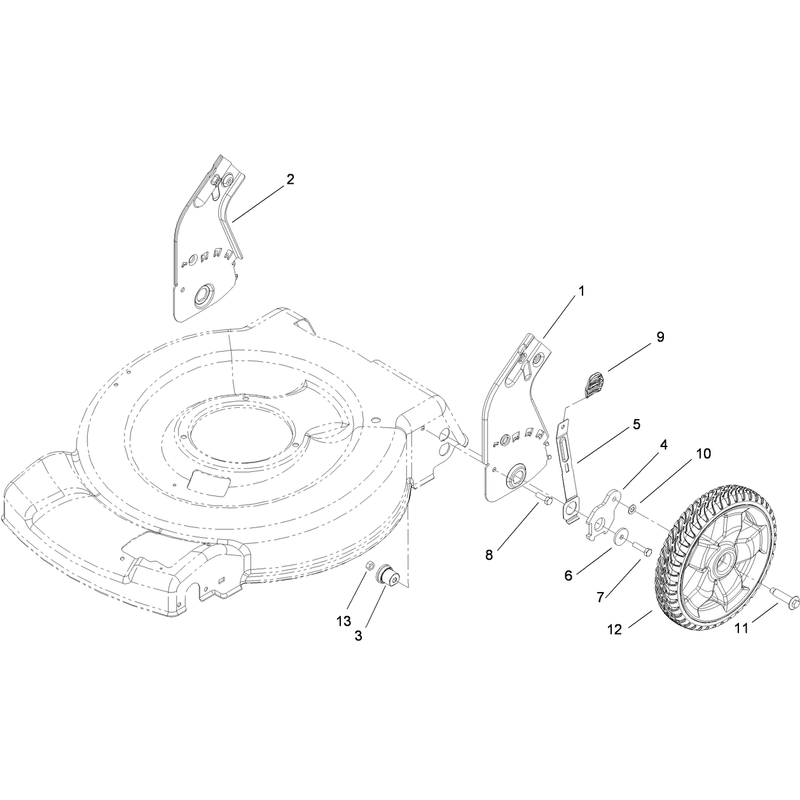 Rear Axle and Wheel Assembly