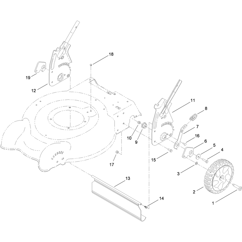 Rear Wheel and Height of Cut Assembly