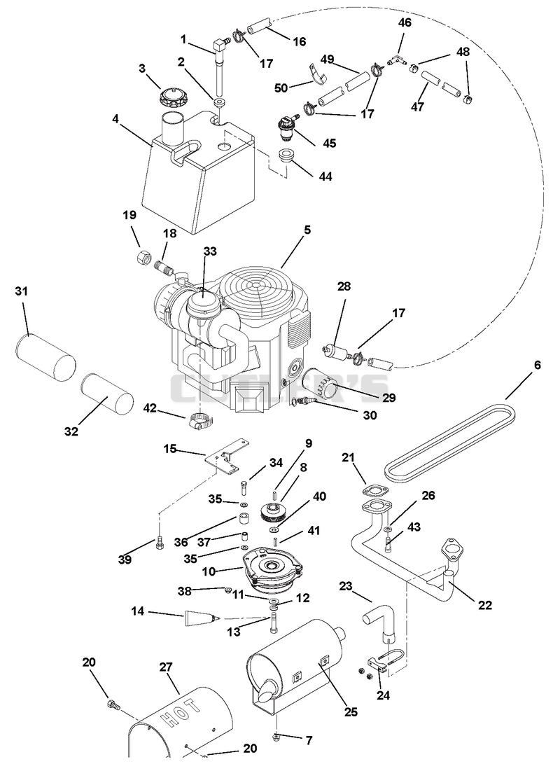 Engine, Clutch, Fuel and Exhaust