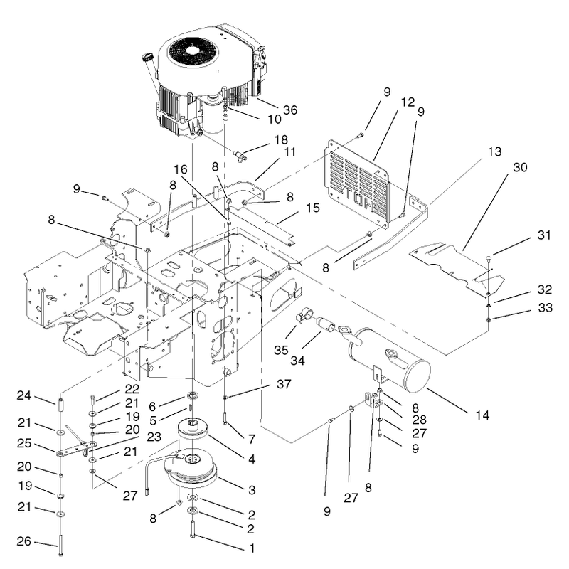 Engine and Clutch Assembly