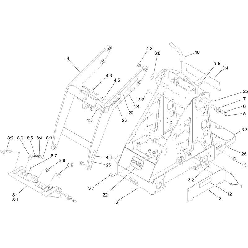 Frame and Loader Arm Assembly