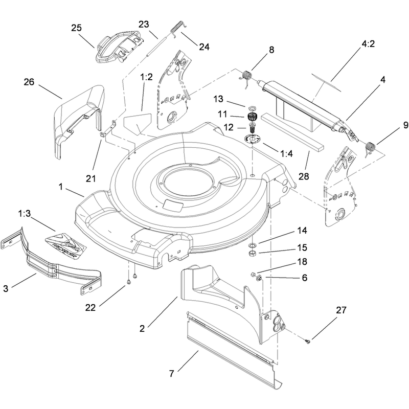 Deck Side Chute and Rear Door Assembly
