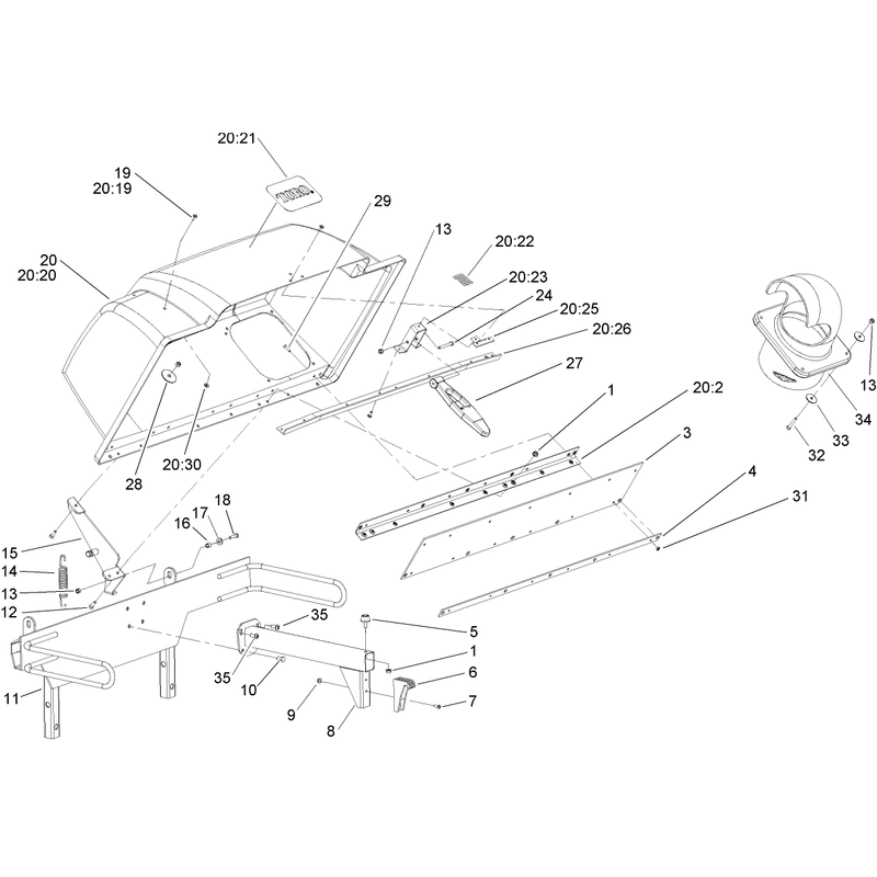Bag Support and Hood Assembly