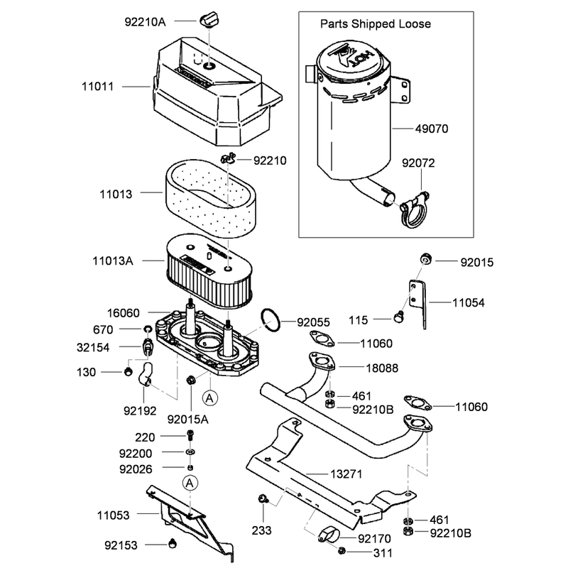 Air Filter and Muffler Assembly
