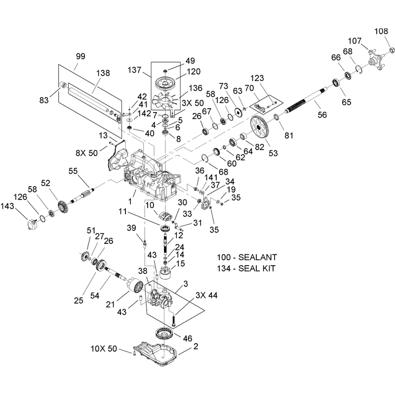 LH Hydro Transaxle Assembly No. 107-1709