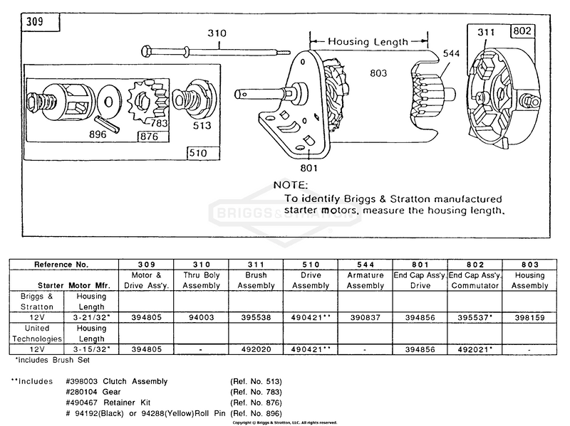 Electric Starter and Chart
