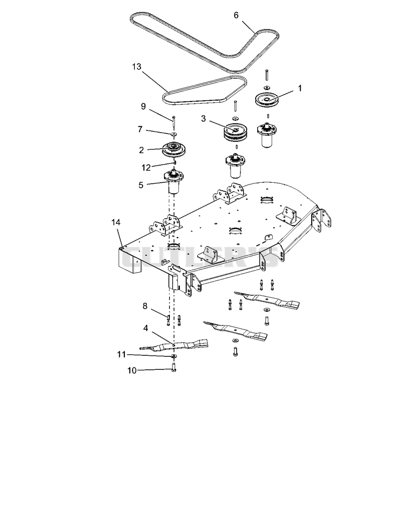 Deck, Belts, Blades And Spindles - 52"
