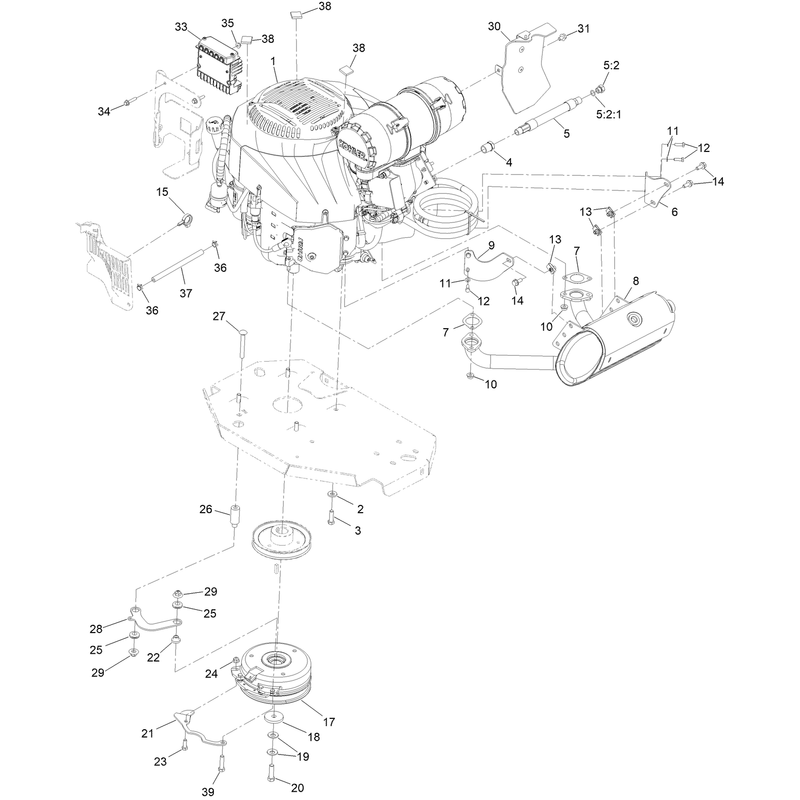 Engine Clutch and Muffler Assembly