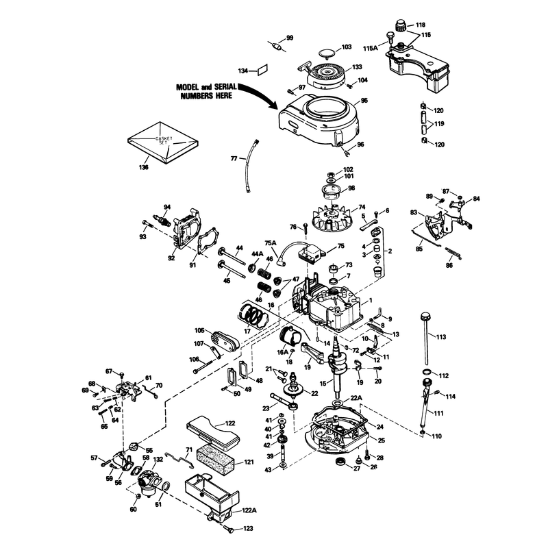 Engine Model No TVS105-53108F