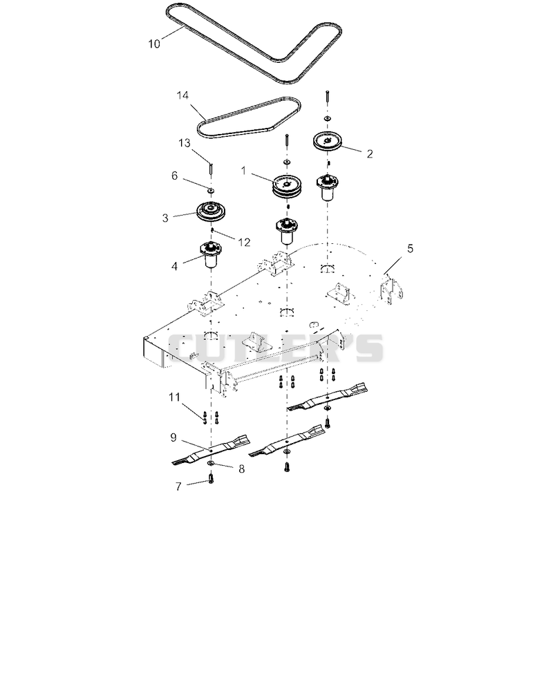 Deck Belts Spindles And Blades - 60 Inch