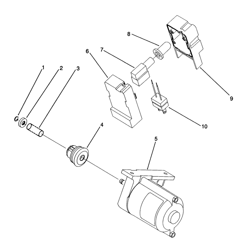 Starter Motor & Switch Housing Assembly