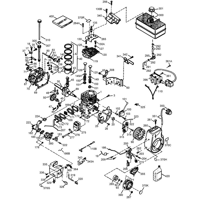 Engine Assembly  Tecumseh LH358SA-159625A