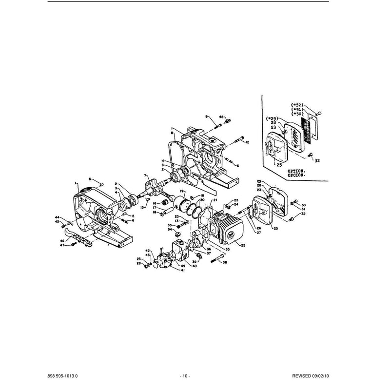 Engine, Intake, Exhaust, Crankcase