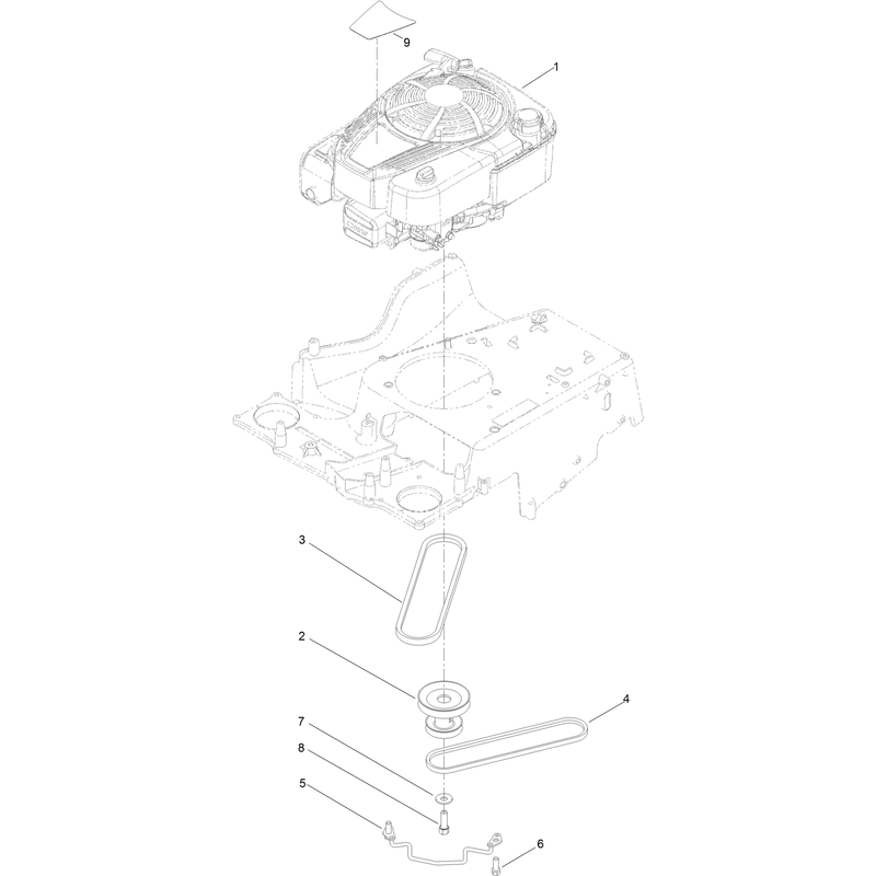Engine and Pulley Assembly