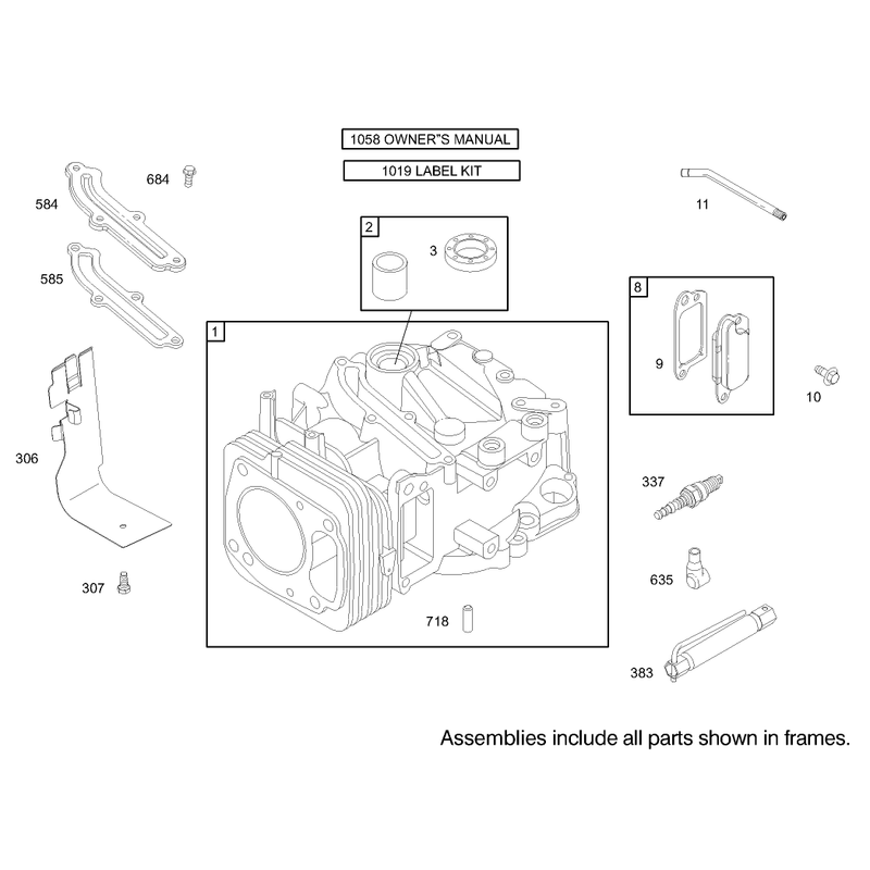 Cylinder Assembly Briggs and Stratton 122602-0120-E1