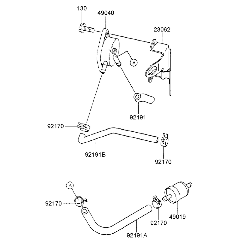 Fuel TankFuel Valve Assembly Kawasaki FH500V-AS25