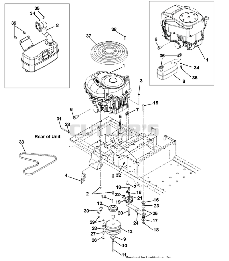 Engine, Exhaust, Belts And Idlers