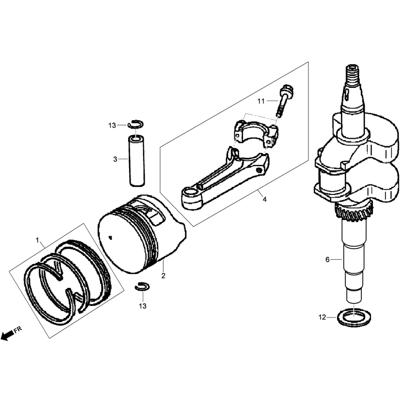 Crankshaft and Piston Assembly Honda GXV160UH2-T1AH