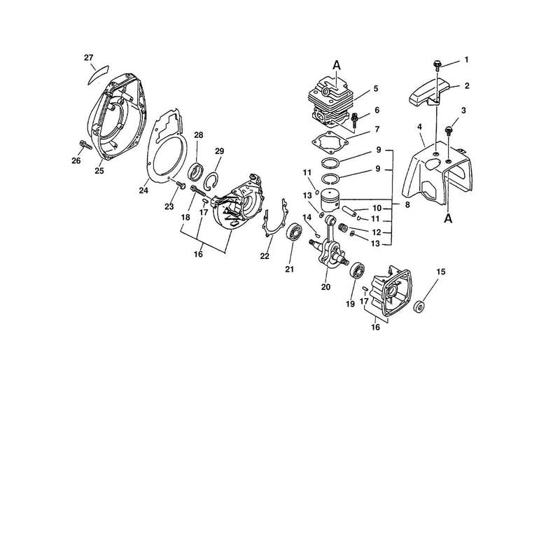 ENGINE, EXTERNAL/INTERNAL, CRANKCASE, FAN HOUSING, COVER