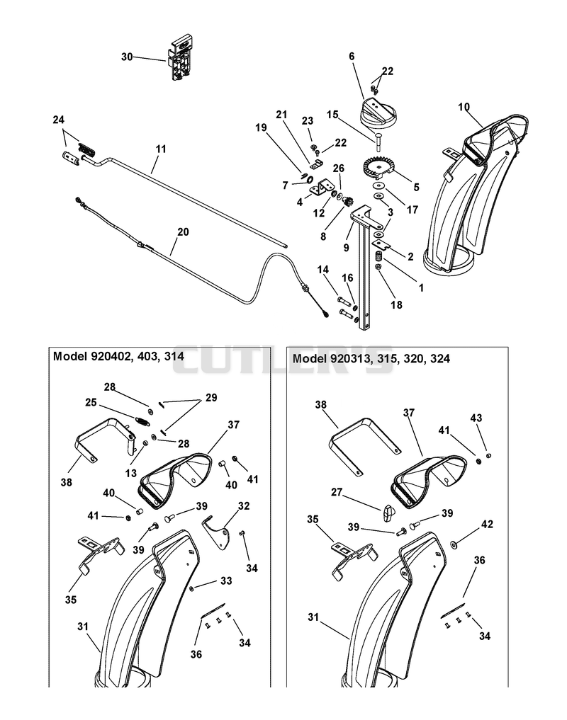 Discharge Chute and Crank