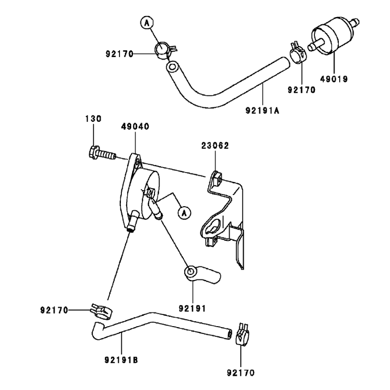 Fuel Tank and Fuel Valve Assembly  Kawasaki FH580V-AS13