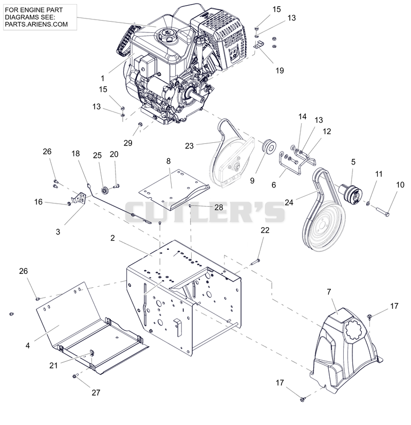 Engine, Frame and Belt Drive