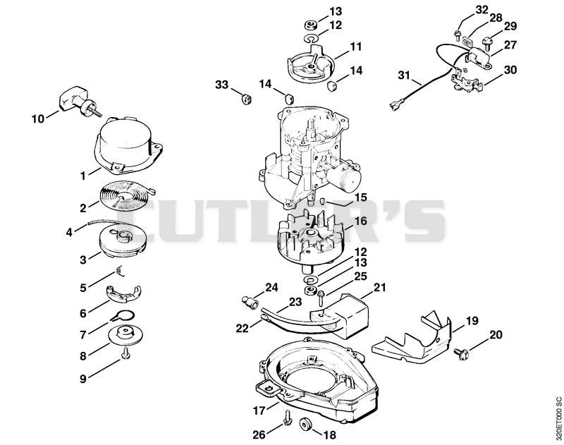 Rewind starter, Ignition system
