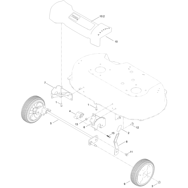 Front Wheel and Height of Cut Assembly