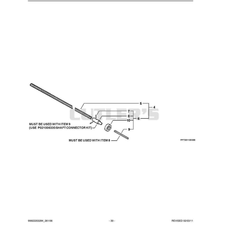 Driveshaft, Connector S/N: 06001001 - 06003279