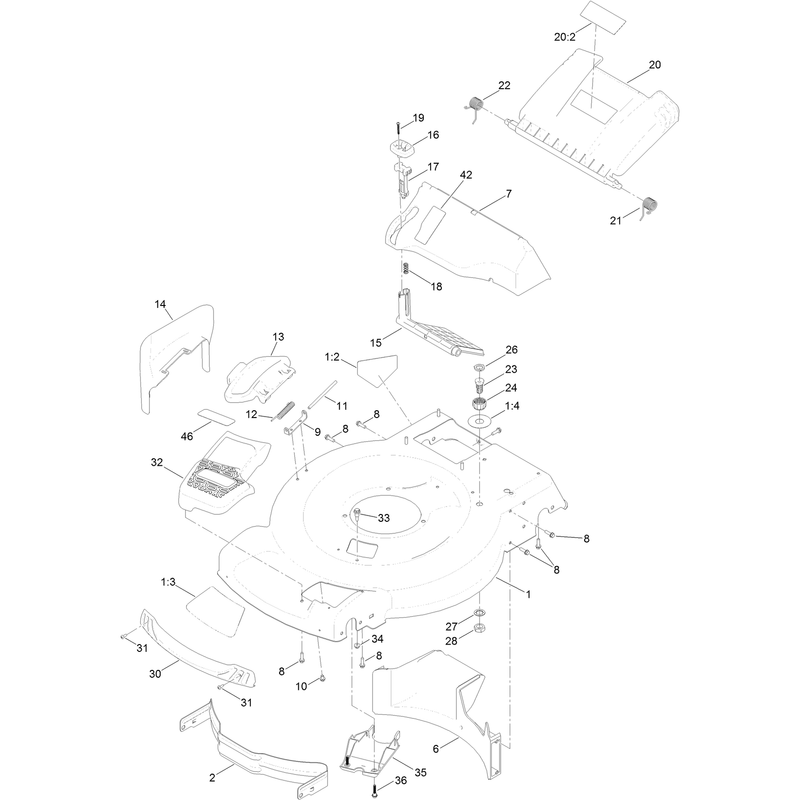 Housing and Rear Deflector Assembly