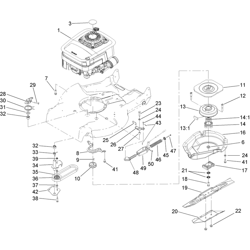 Engine and Blade Assembly