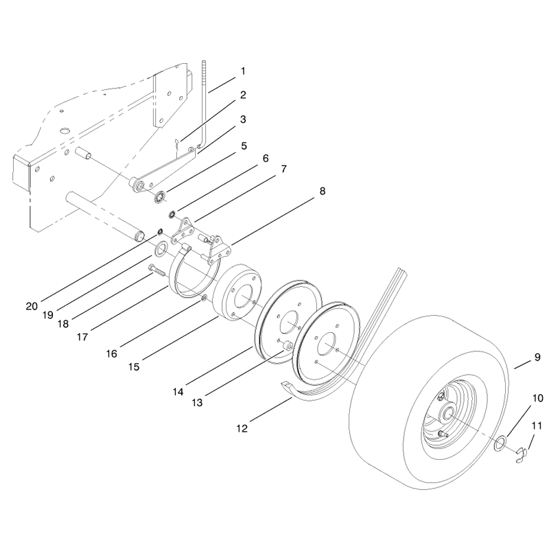 Brake Wheel Pulley and Wheel Assembly
