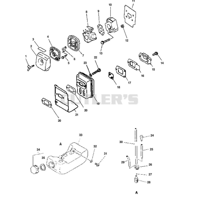 INTAKE, AIR FILTER, EXHAUST, FUEL SYSTEM