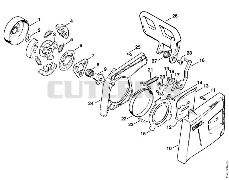 Chain brake, Chain sprocket cover