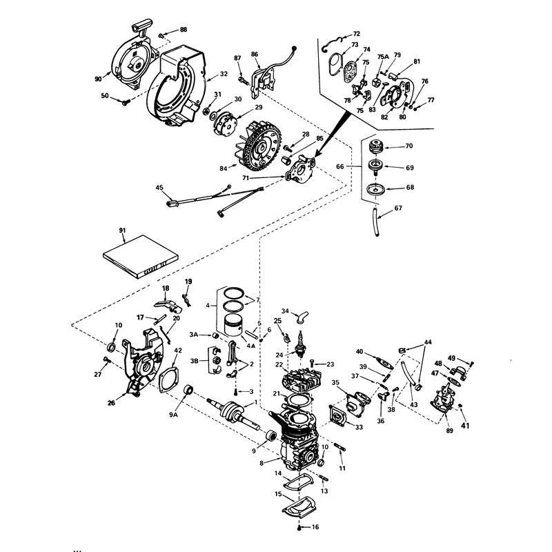 Engine Assembly Engine Tecumseh Model No. Ah520 Type 1603a Unit Model No. 38252