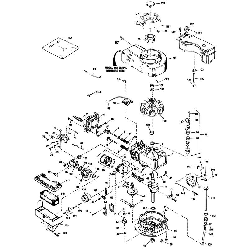 Engine Tecumseh Model No Tvs100-44012b