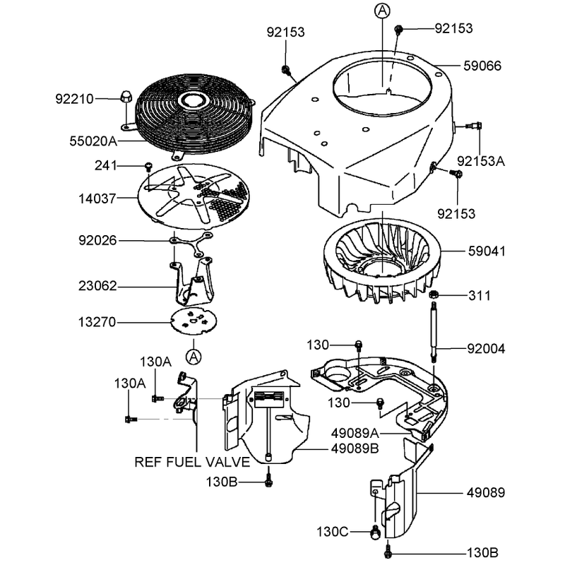 Cooling Equipment Assembly Kawasaki FH541V-BS50 R