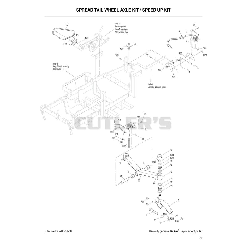 Spread Tail Wheel Axle Kit Speed Up Kit