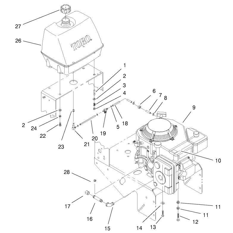 Engine and Fuel System Assembly