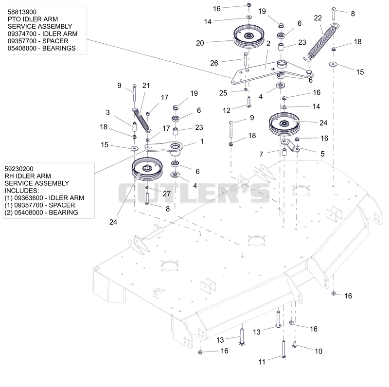 Deck Drive Idlers - 52" and 60"