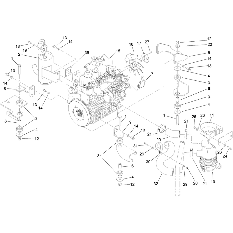 Engine Exhaust and Air Intake Assembly