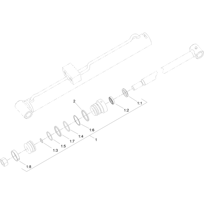 Right Hand Hydraulic Lift Cylinder Assembly No 104-6269