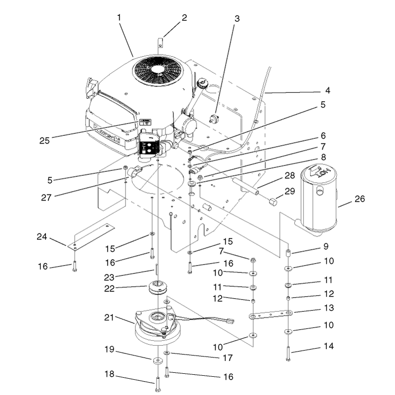 Engine and Clutch Assembly