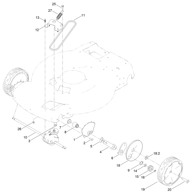 Front Wheel and Height of Cut Assembly