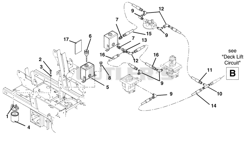 Hydraulic Tank, Filter And Pump To Tank Circuit