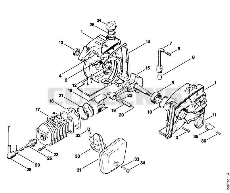 Crankcase, Cylinder, Muffler
